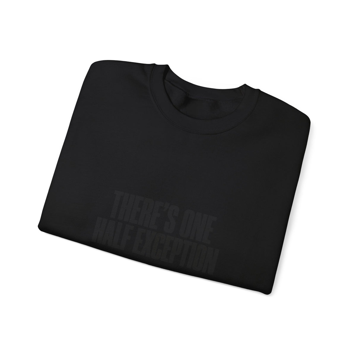 Crewneck Sweatshirt “There’s One Half Exception” – Minimal Graphic Pullover