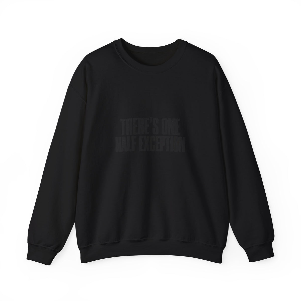 Crewneck Sweatshirt “There’s One Half Exception” – Minimal Graphic Pullover