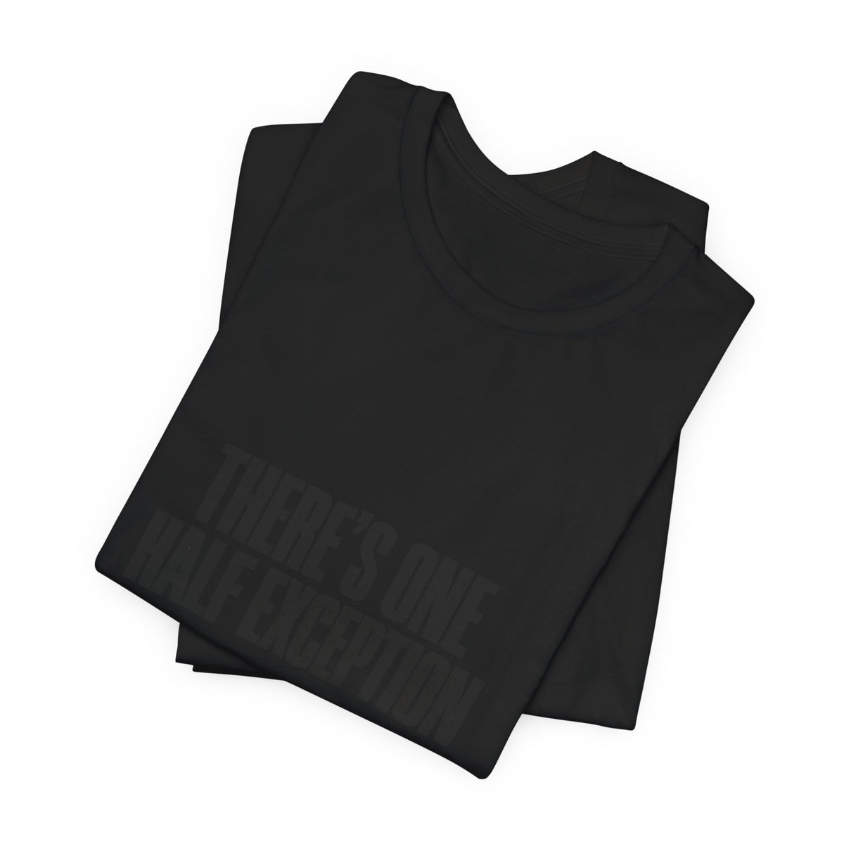 Theres One Half Exception T-Shirt — Funny Minimalist Text Tee