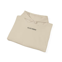 Hoodie — Minimal "CHA GET MERCH" Chest Logo Pullover