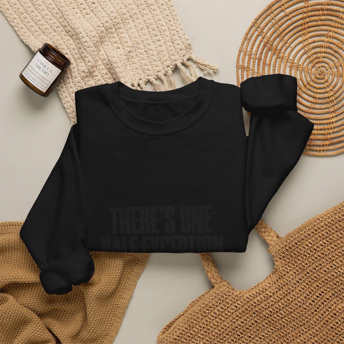 Crewneck Sweatshirt “There’s One Half Exception” – Minimal Graphic Pullover